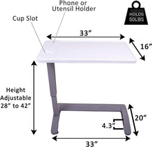 Load image into Gallery viewer, Compact Overbed Table with Wheels - Ideal Rolling Bedside Tray for Easy Access