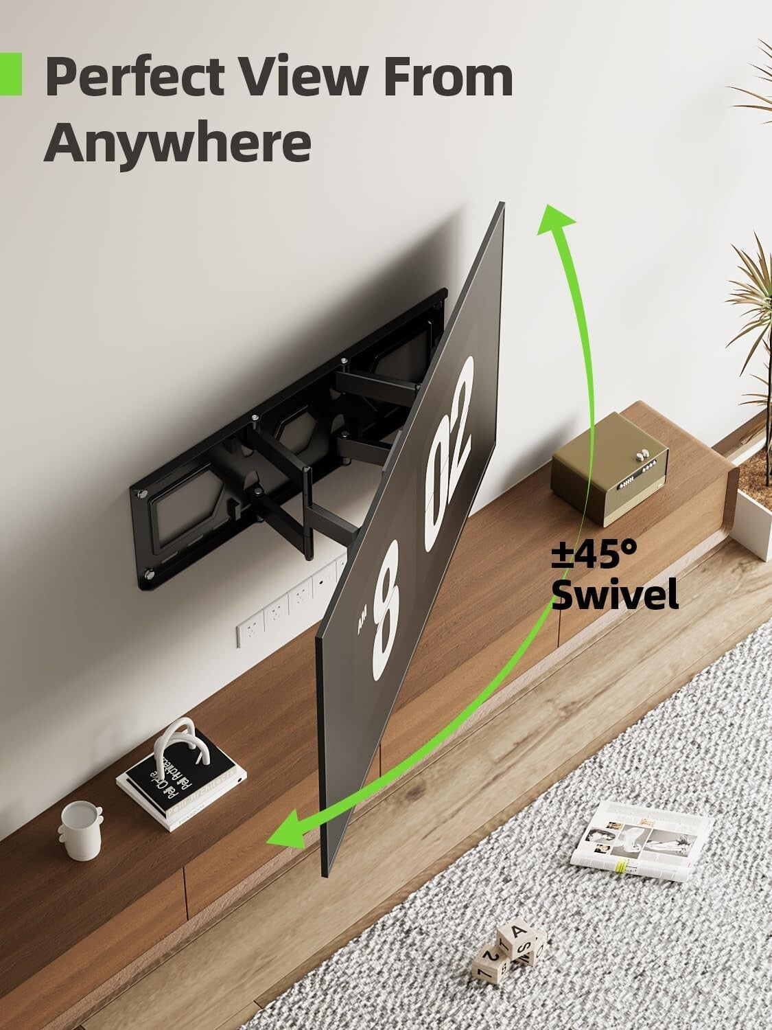 Versatile Ultra-Slim TV Wall Mount - Dual Swivel and Tilt for Perfect Viewing