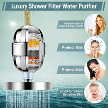 Load image into Gallery viewer, Chrome Plated High Pressure Shower Head &amp; Handheld Filter Combo with 60'' Hose