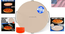 Load image into Gallery viewer, Natural Cordierite Baking Stone for Oven &amp; BBQ Grill - 16-Inch, Includes Scraper