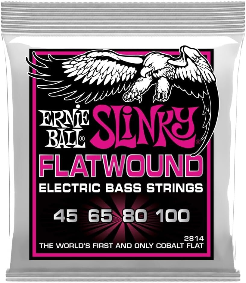 Cobalt Flatwound Bass Guitar Strings 45-100 Gauge for Enhanced Clarity and Tone