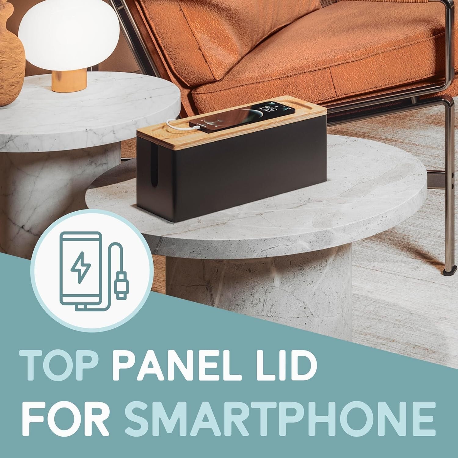 Large and Medium Wood Cord Organizers - Hide Wires with Rustic Elegance