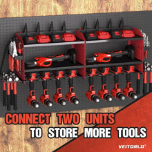 Load image into Gallery viewer, Stainless Steel Wall Mount Organizer with 3 Shelves &amp; Charging Outlets in Red