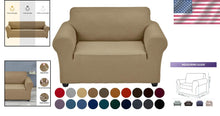 Load image into Gallery viewer, Water-Repellent Spandex Sofa Slipcover - Elastic Bottom for Secure Fit in Tan