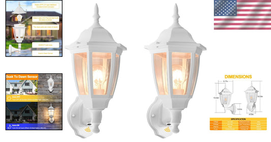 Dusk to Dawn Outdoor Wall Light - 2-Pack LED Edison Lanterns for Modern Patios