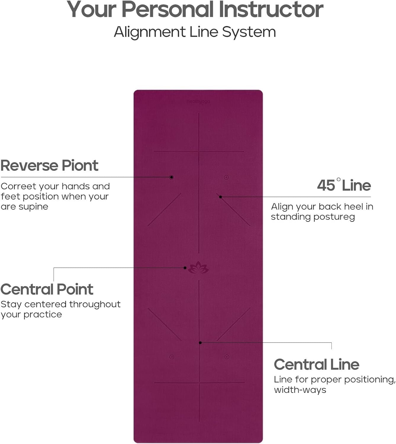 Eco-Friendly Non-Slip Yoga Mat 72"x26" with Alignment System - Comfort & Style