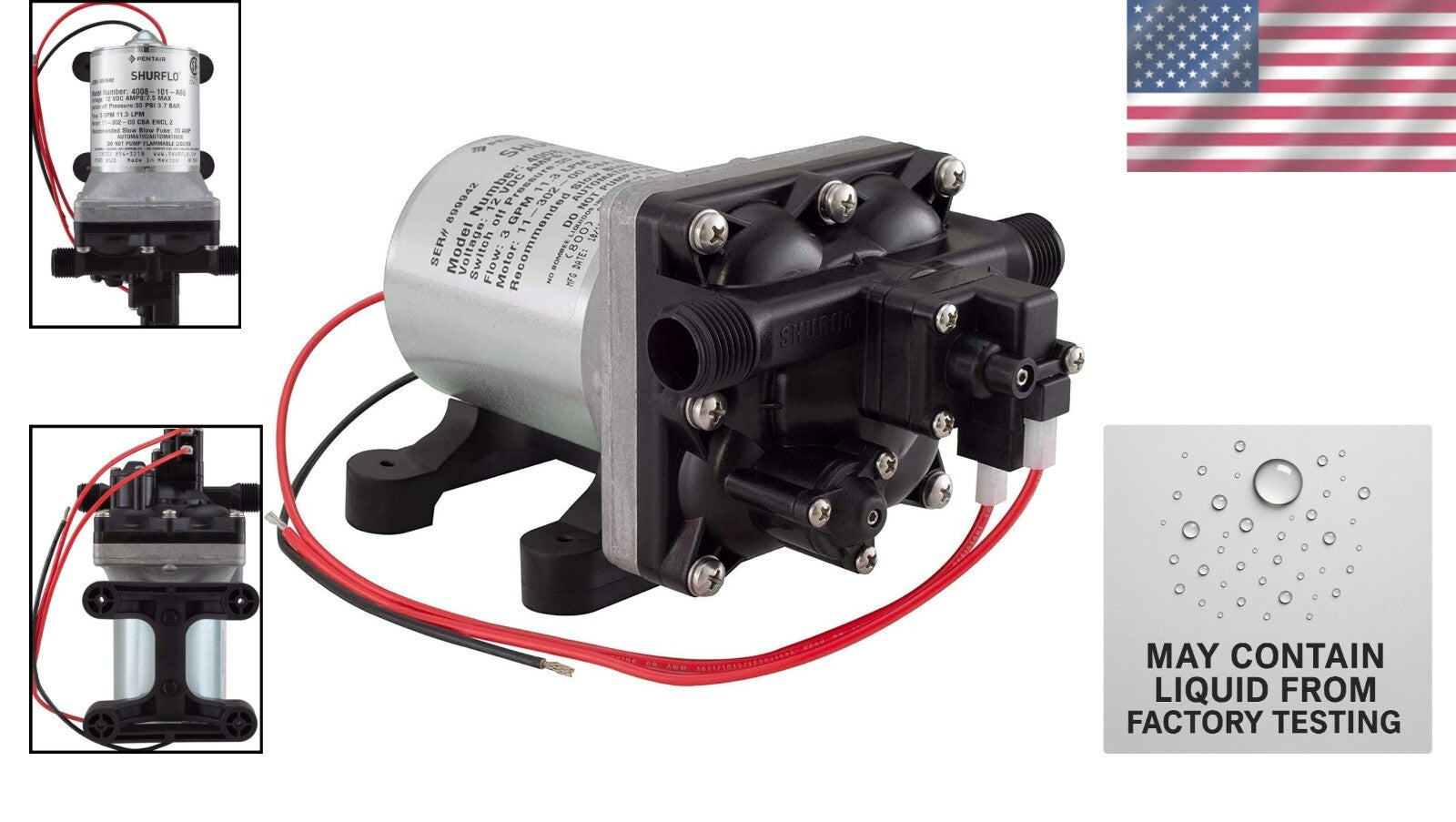 Durable 12V DC RV Water Pump with Quiet Operation – 3 Gallons Per Minute