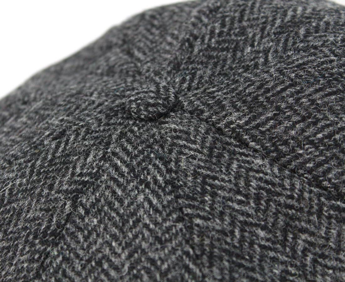 Luxurious Irish Wool Newsboy Cap - Herringbone Design, Ideal for Any Occasion