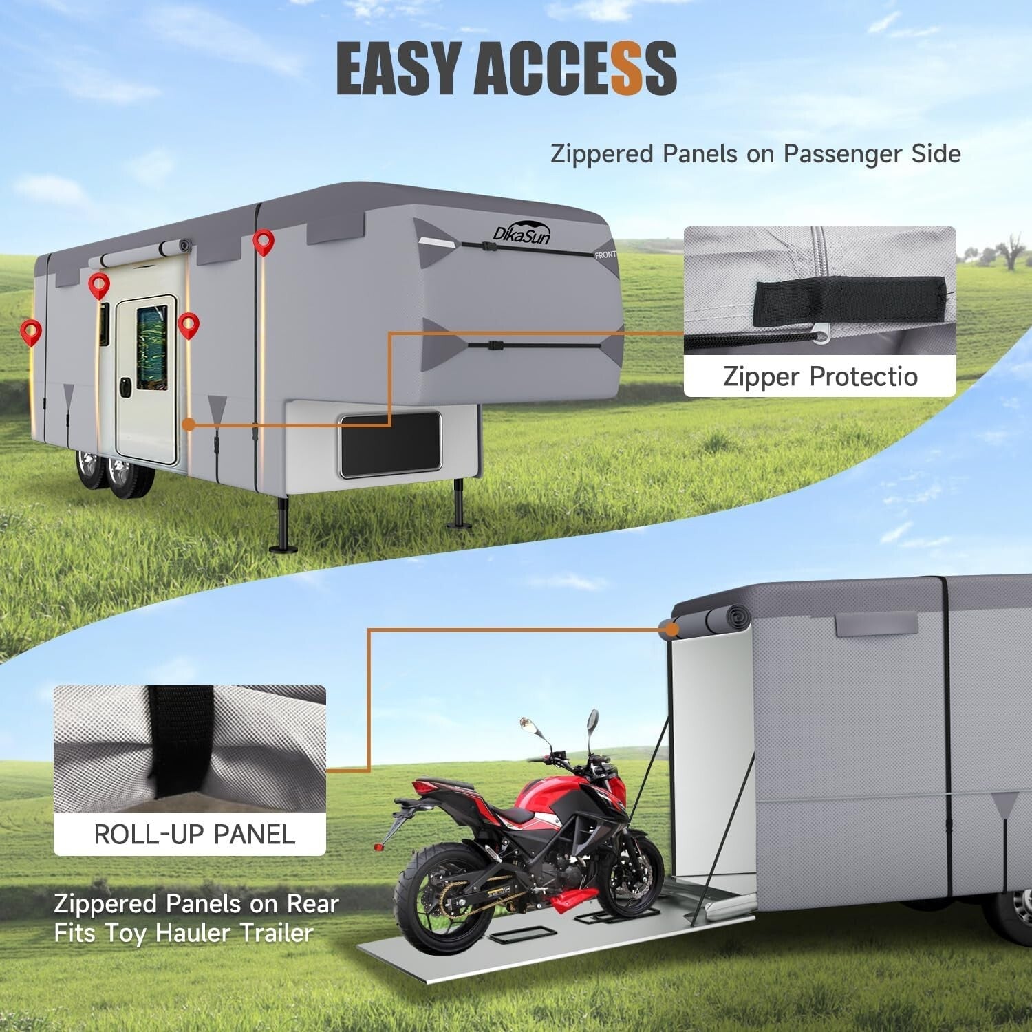 Custom-Fit 5th Wheel RV Cover - Waterproof, Windproof & 3-Year Warranty Included