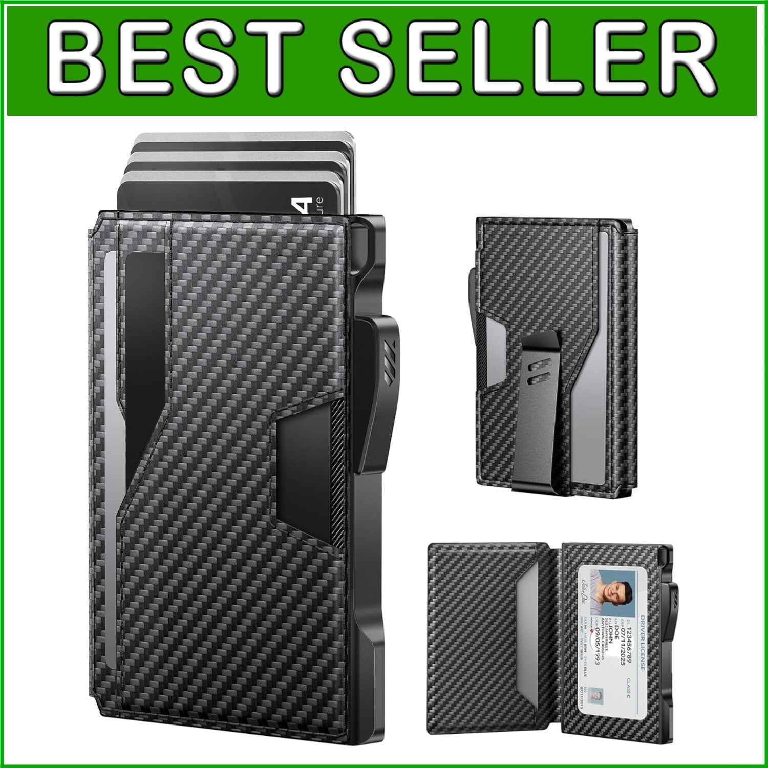 Durable Leather Wallet for Men: RFID, Money Clip & Gift Box - Minimalist Style