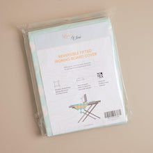 Load image into Gallery viewer, Aqua Blue &amp; Cream Wool Ironing Board Cover - Non-Slip &amp; Adjustable Design