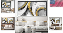 Load image into Gallery viewer, Versatile 29"X58" Large Abstract Wall Art in Black, White &amp; Gold - Perfect Gift