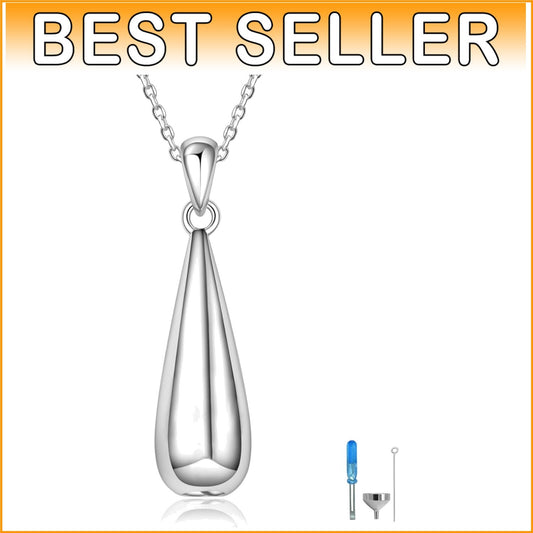 Elegant 925 Sterling Silver Teardrop Urn Pendant Necklace for Cherished Memories