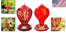 Load image into Gallery viewer, Artistic Hummingbird Feeders - 34oz &amp; 32oz, Ant-Proof, Vibrant Red Design