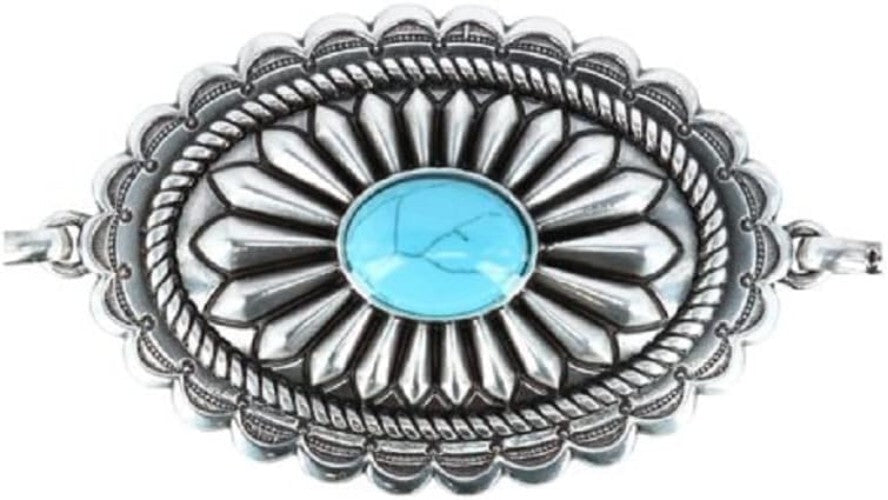 Stylish Silver Concho Belt with Black Center Stones for Modern Western Elegance