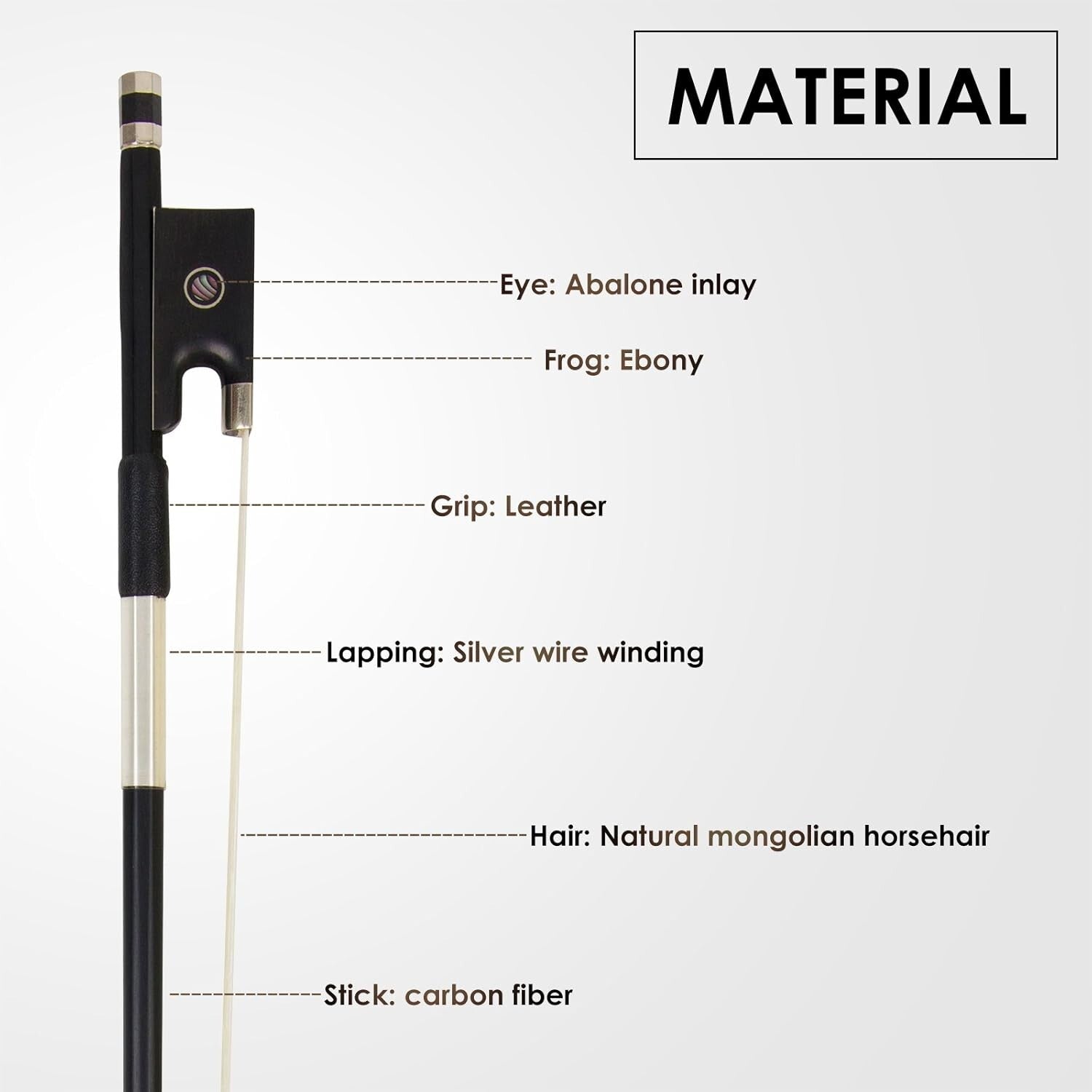 Elegant Lightweight 3/4 Carbon Fiber Bow - Perfect Gift for All Violinists