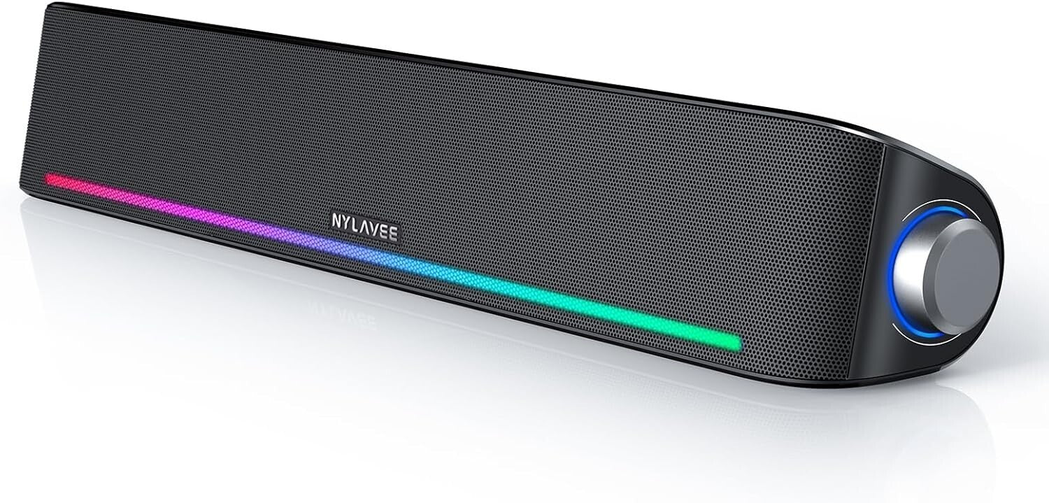 Dynamic Sound Bar Speakers with Bass Boost and RGB Lighting – USB Powered