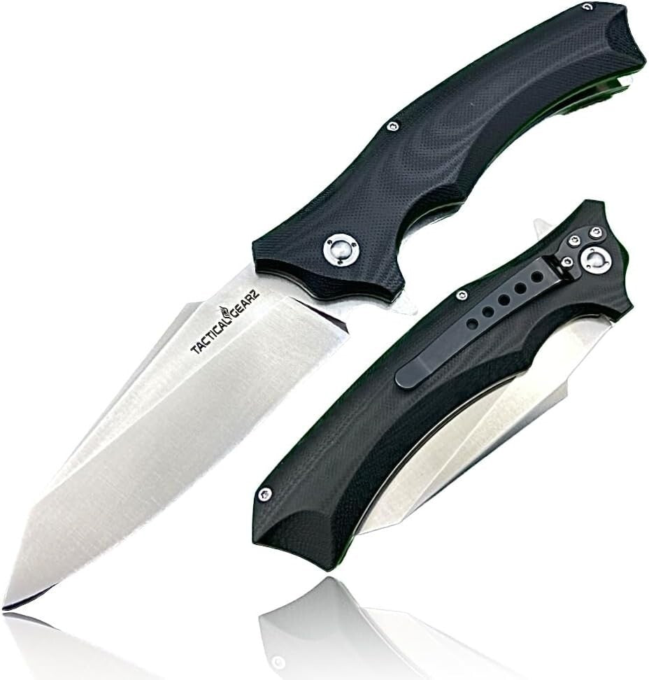 High-Performance G10 Folding Knife - Reliable 9Cr18MoV Blade & Clip Sheath