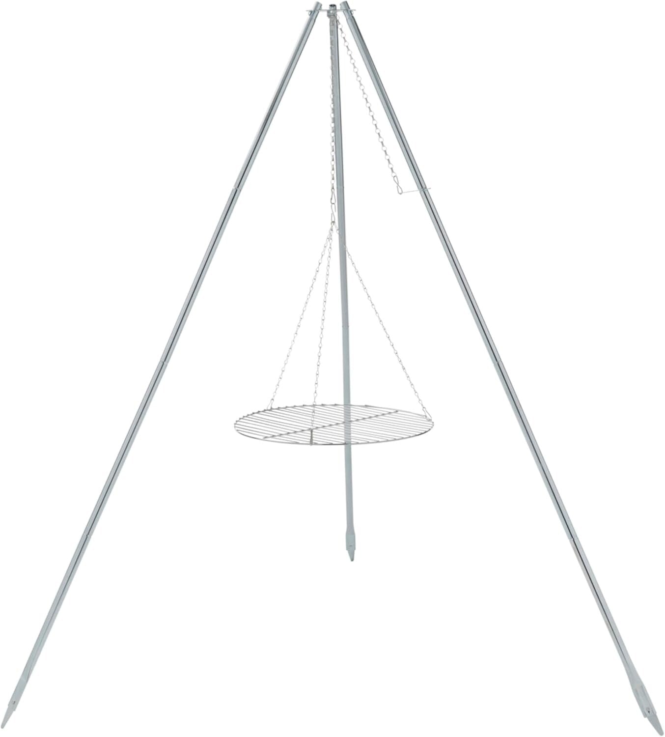 Adjustable Tripod Campfire Grill & Lantern Hanger - Cooking & Lighting Essential