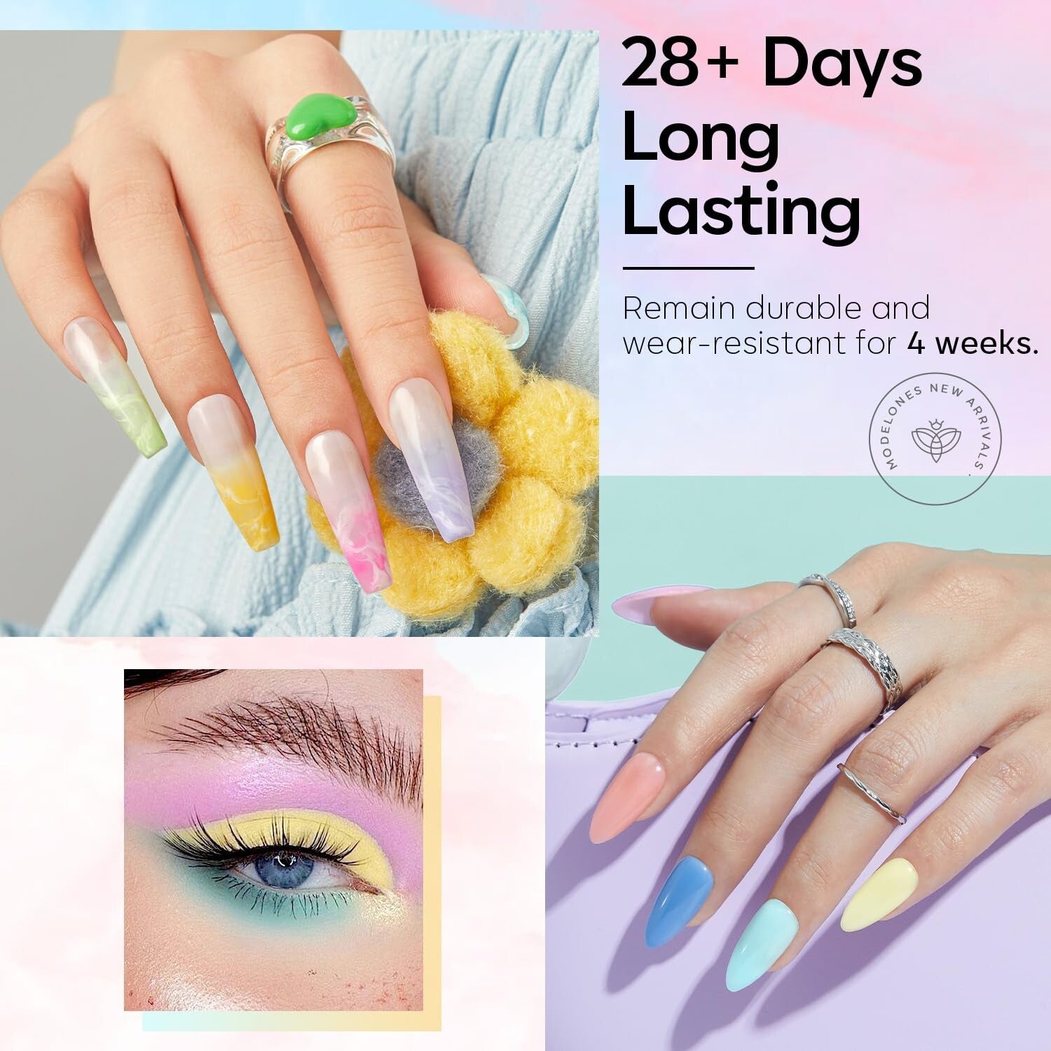 Portable Poly Gel Nail Art Kit: 60-pcs for Effortless Extensions & Care