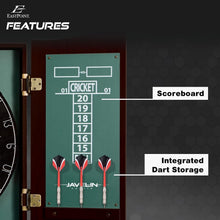Load image into Gallery viewer, Complete 18-Inch Dartboard Set with Stylish Cabinet - Ideal for Fun Gatherings
