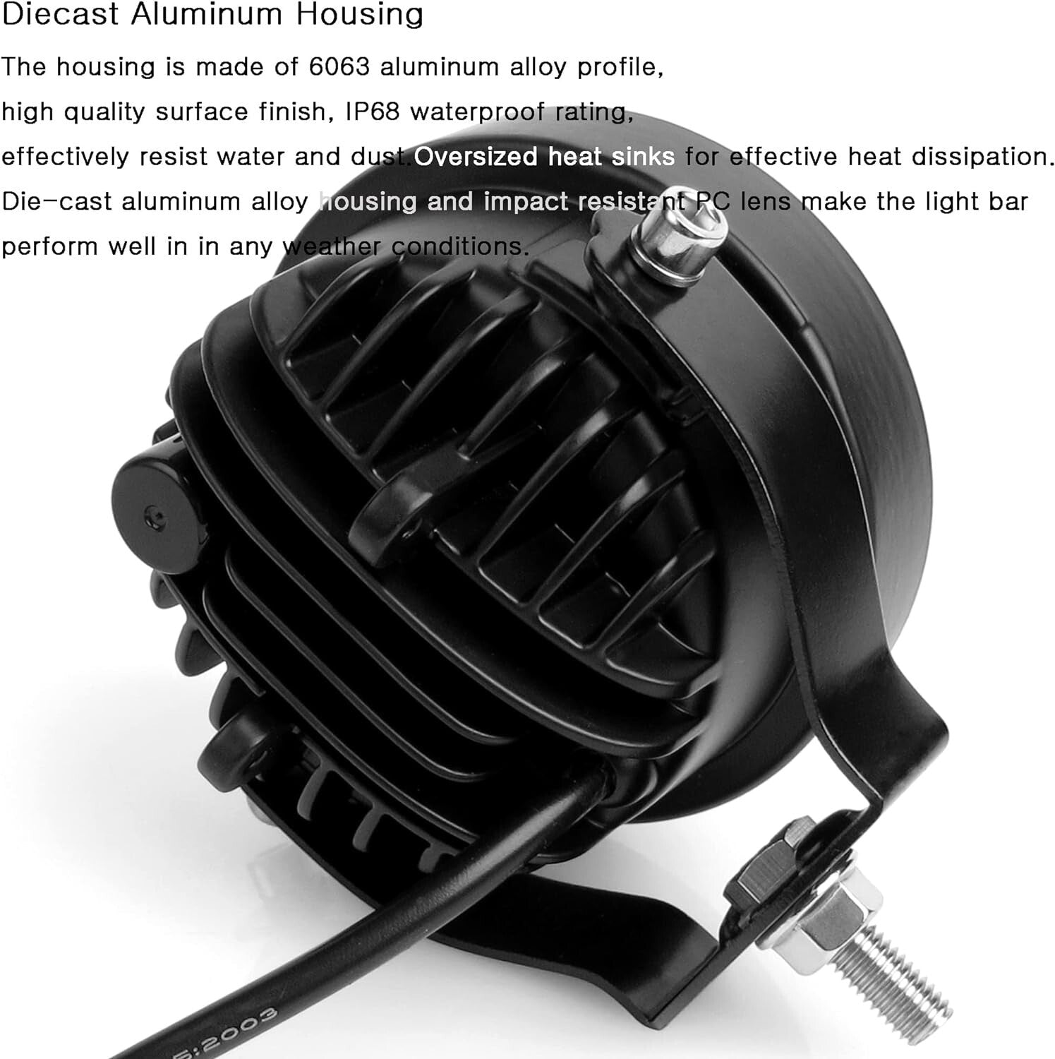 2-Pack 4 Inch White LED Fog Lights with Brackets - Ideal for 4WD and Outdoor Use