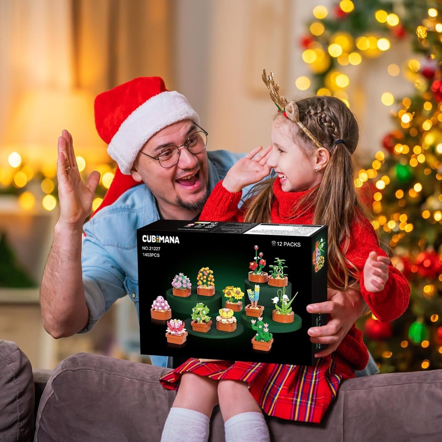 Customizable Succulent Building Set - 12 Unique Mini Blocks for Home Display