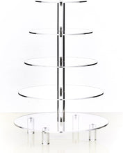 Load image into Gallery viewer, Sturdy Large Acrylic Cupcake Tower - 5-Tier Clear Stand for Weddings and Parties