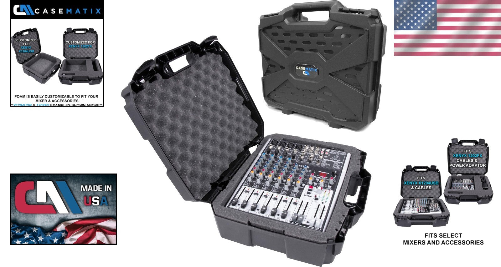 Lightweight 17" Hard Shell Audio Mixer Case with Customizable Foam Interior