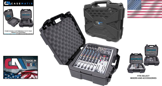 Lightweight 17" Hard Shell Audio Mixer Case with Customizable Foam Interior