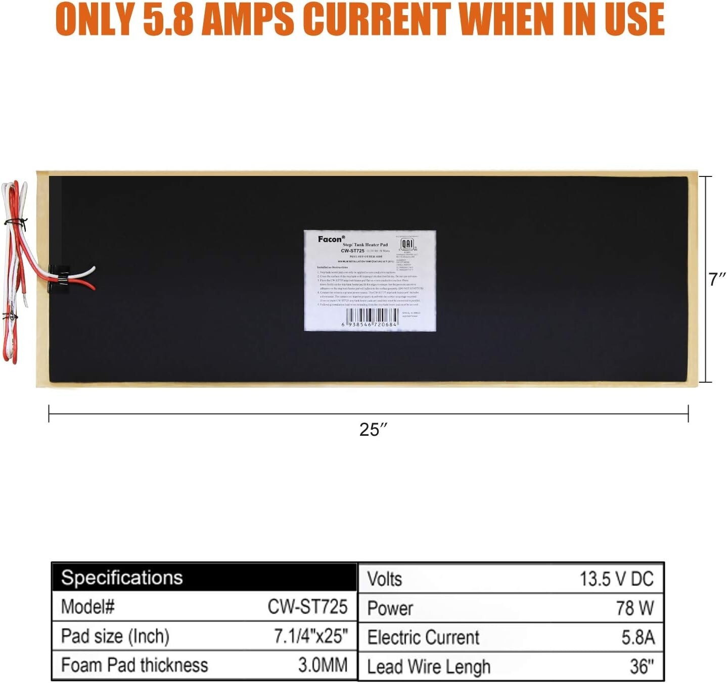 Dual Pack QAI Certified RV Tank Heater Pads - Prevent Freezing Up to 50 Gal