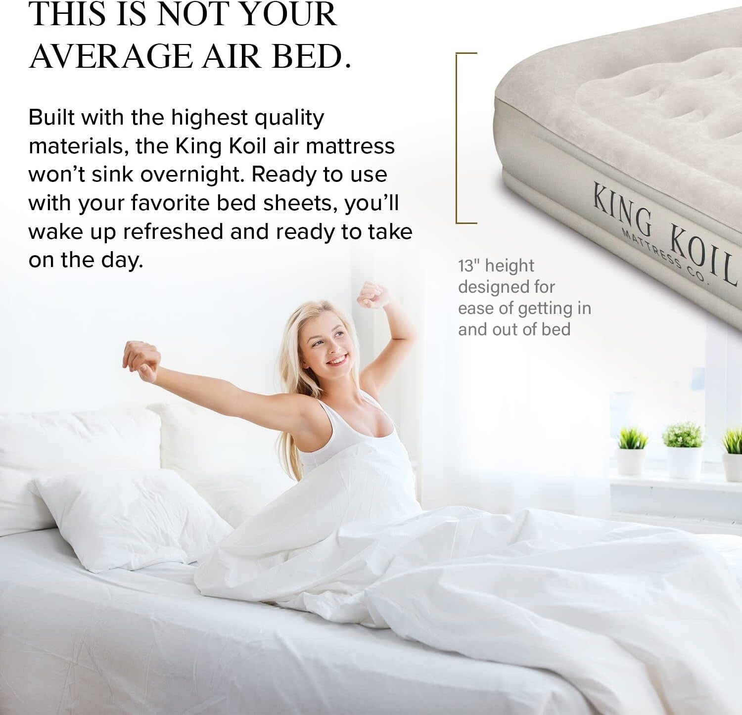 Adjustable Firm Twin Air Mattress with Built-in Pump - 13-Inch Thick Comfort