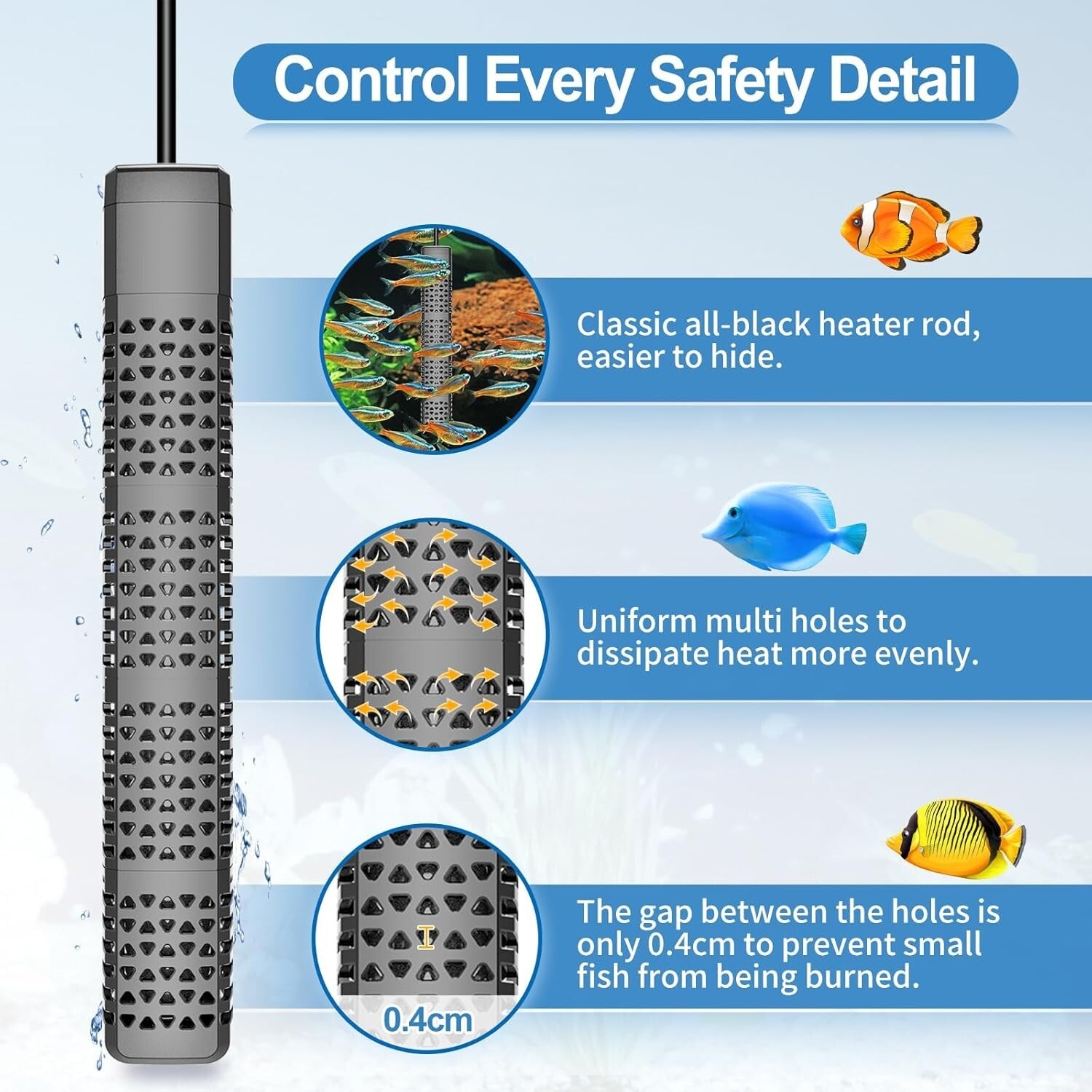 Smart Temperature Control Aquarium Heater 300W - Ideal for Freshwater/Saltwater