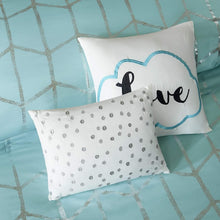 Load image into Gallery viewer, Luxurious Aqua Comforter Set, Geometric Design - Full/Queen Size Bedding