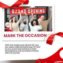 Load image into Gallery viewer, Complete Ribbon Cutting Ceremony Kit with Giant Scissors &amp; Balloons - Red White