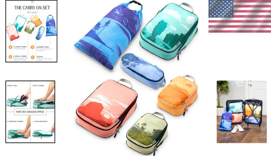 Expandable Compression Packing Cubes - Maximize Carry-On Space Effortlessly