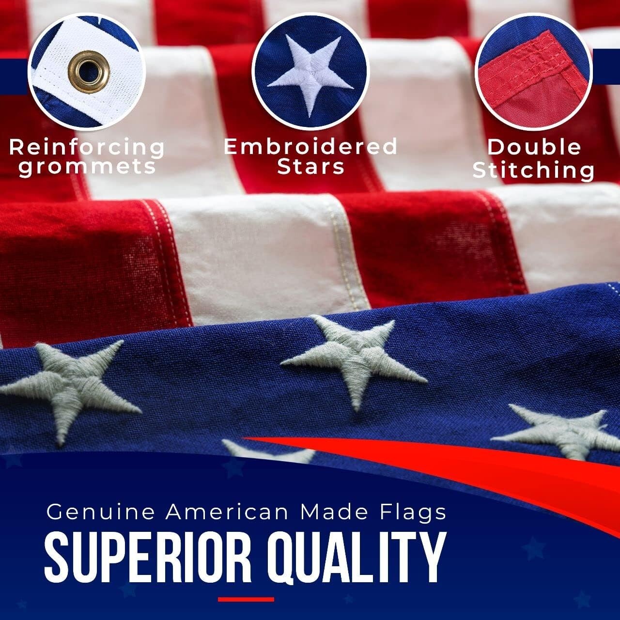 FMAA Certified 3x5 American Flags - Durable Outdoor Use with Brass Grommets