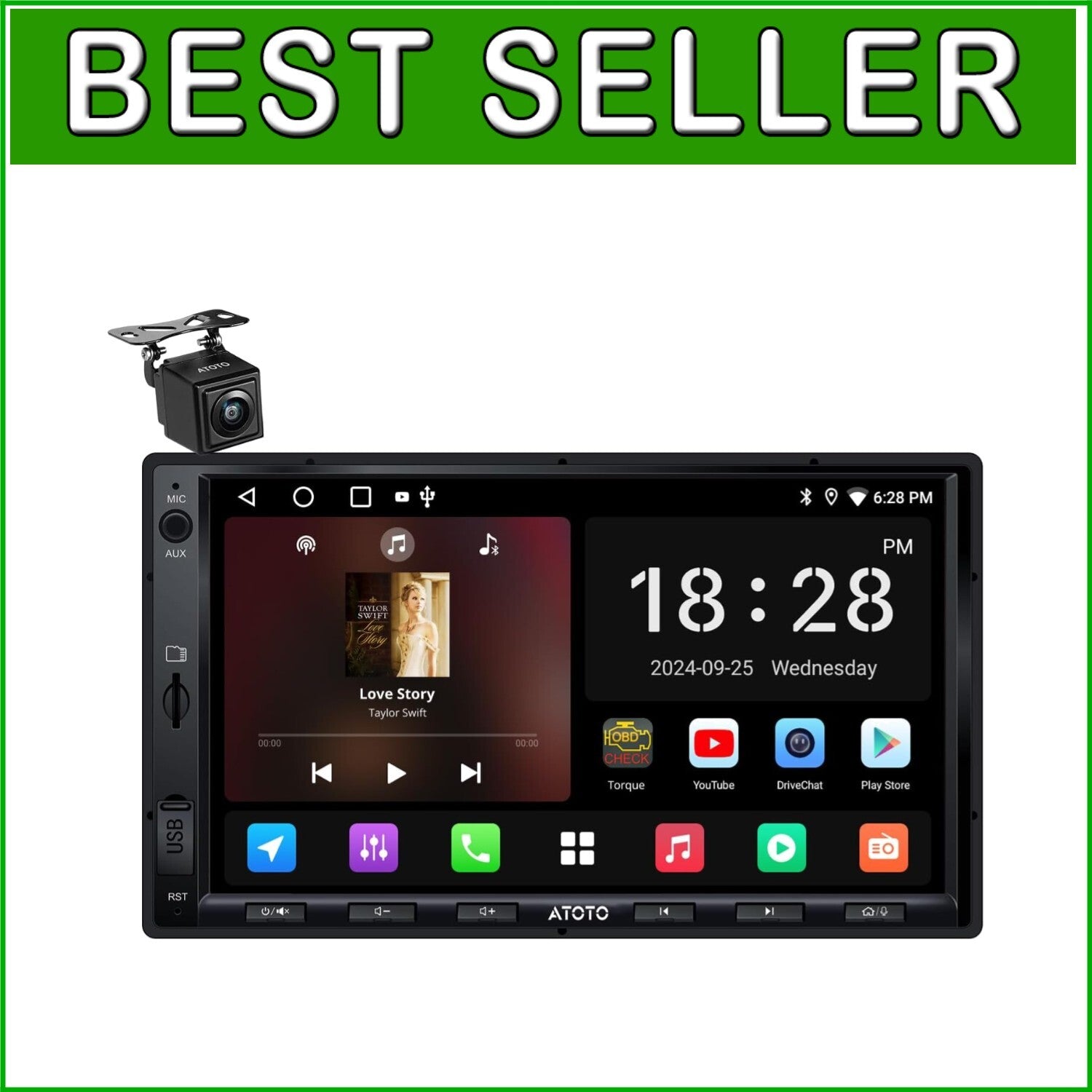 Dual 2G+32G Android Car Radio with Wireless CarPlay & DSP Audio Customization