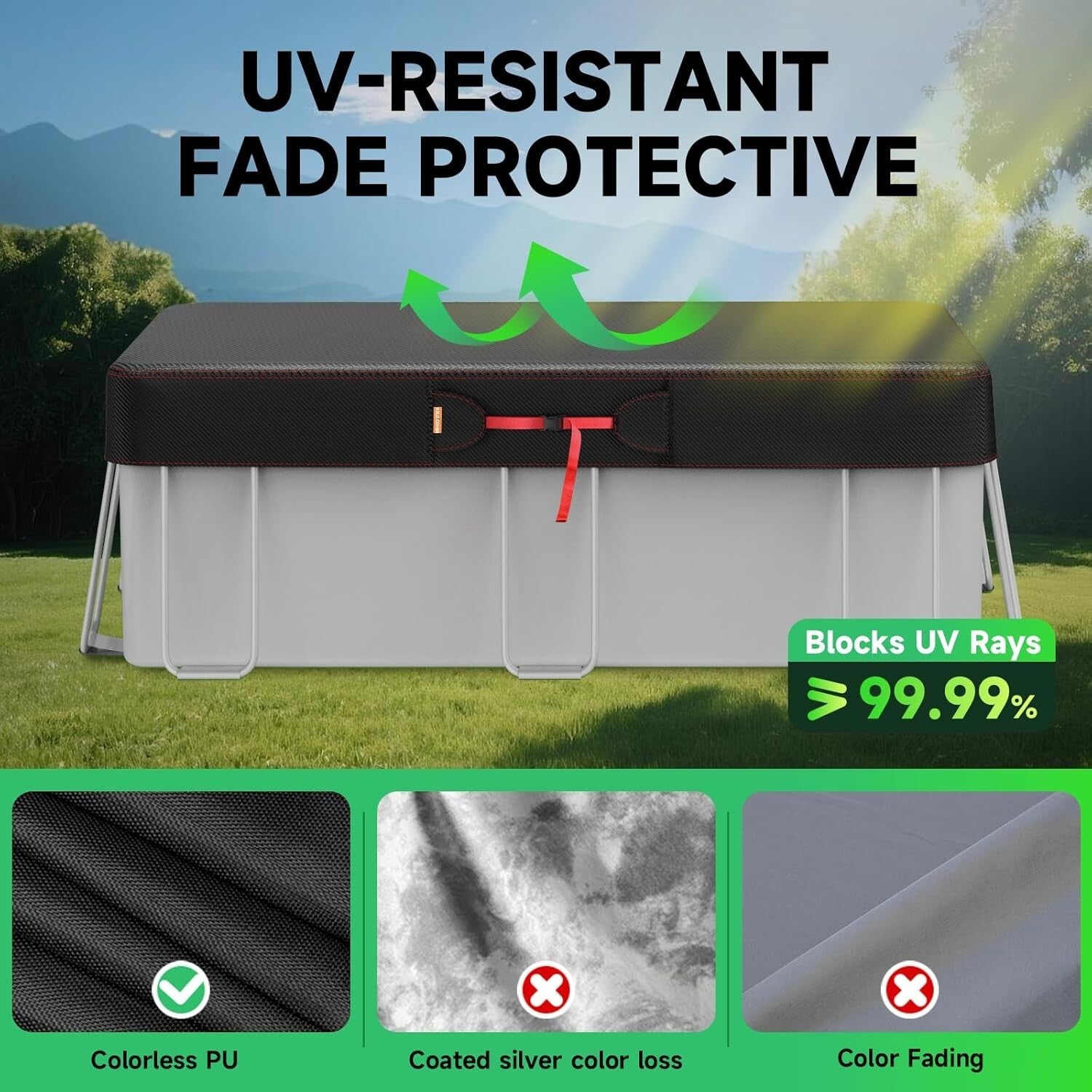 10x16' Rectangular Solar Cover - Versatile & Energy Saving Pool Protection