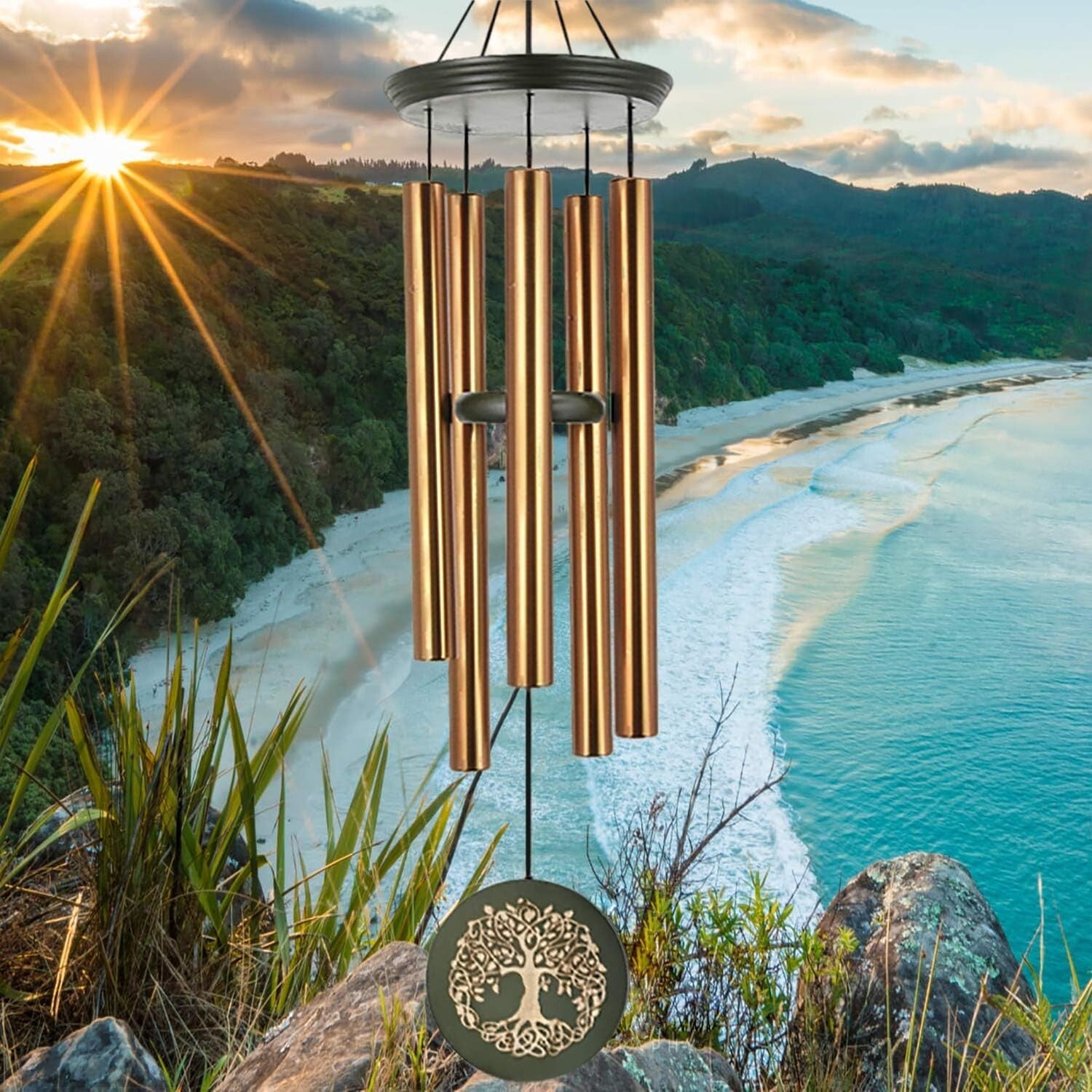 36-Inch Memorial Wind Chime - Deep Tone Outdoor Decor for Loving Remembrance