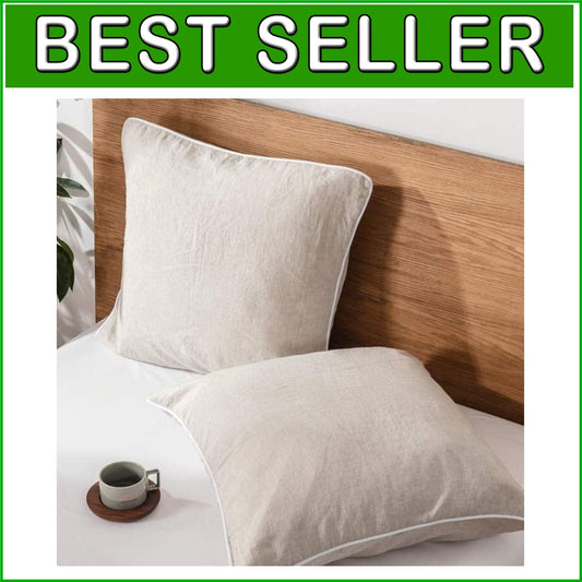 Chic 26" Euro Sham Covers in Washed Linen - Set of 2 for Living Room & Bedroom