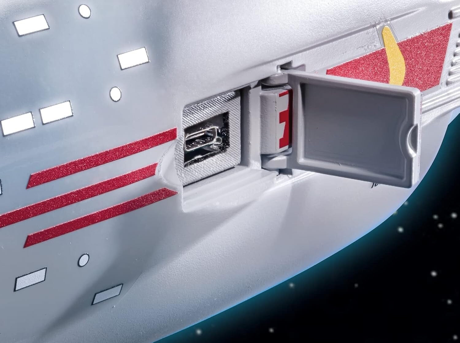 Star Trek U.S.S. Enterprise NCC-1701 Model with Removable Roof & 10+ Accessories