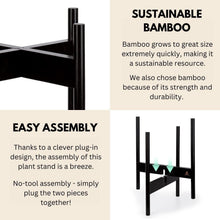 Load image into Gallery viewer, Eco-Friendly Bamboo Plant Stand - 14.9 Inch Mid Century Design for Large Pots