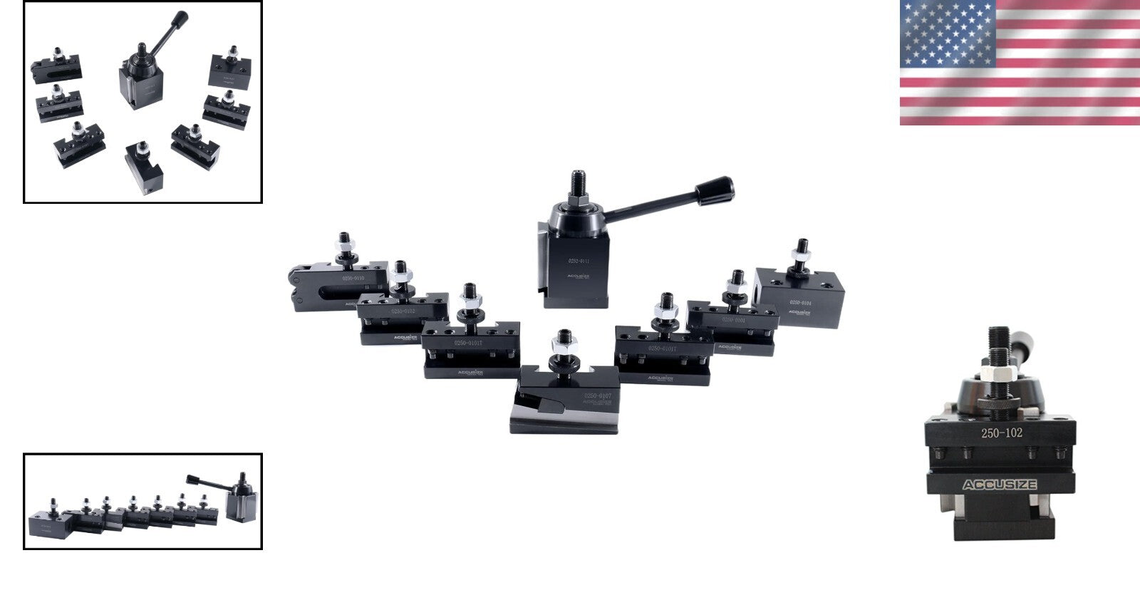 8-Piece Hardened Steel Quick Change Tool Post Set for Versatile Lathe Operations