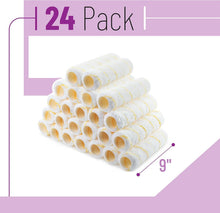 Load image into Gallery viewer, Durable and Washable 9 Inch Paint Roller Covers - 24 Pack for All Projects