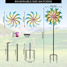 Load image into Gallery viewer, 5FT Kinetic Metal Wind Spinner - Yellow Propeller for Outdoor Garden Decor