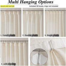 Load image into Gallery viewer, Elegant Pinch Pleat Light Brown Curtains 50"W X 96"L - Farmhouse Chic Design