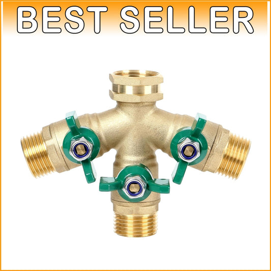 Full Flow 3-Way Garden Hose Splitter with Swivel and Anti-Corrosion Features