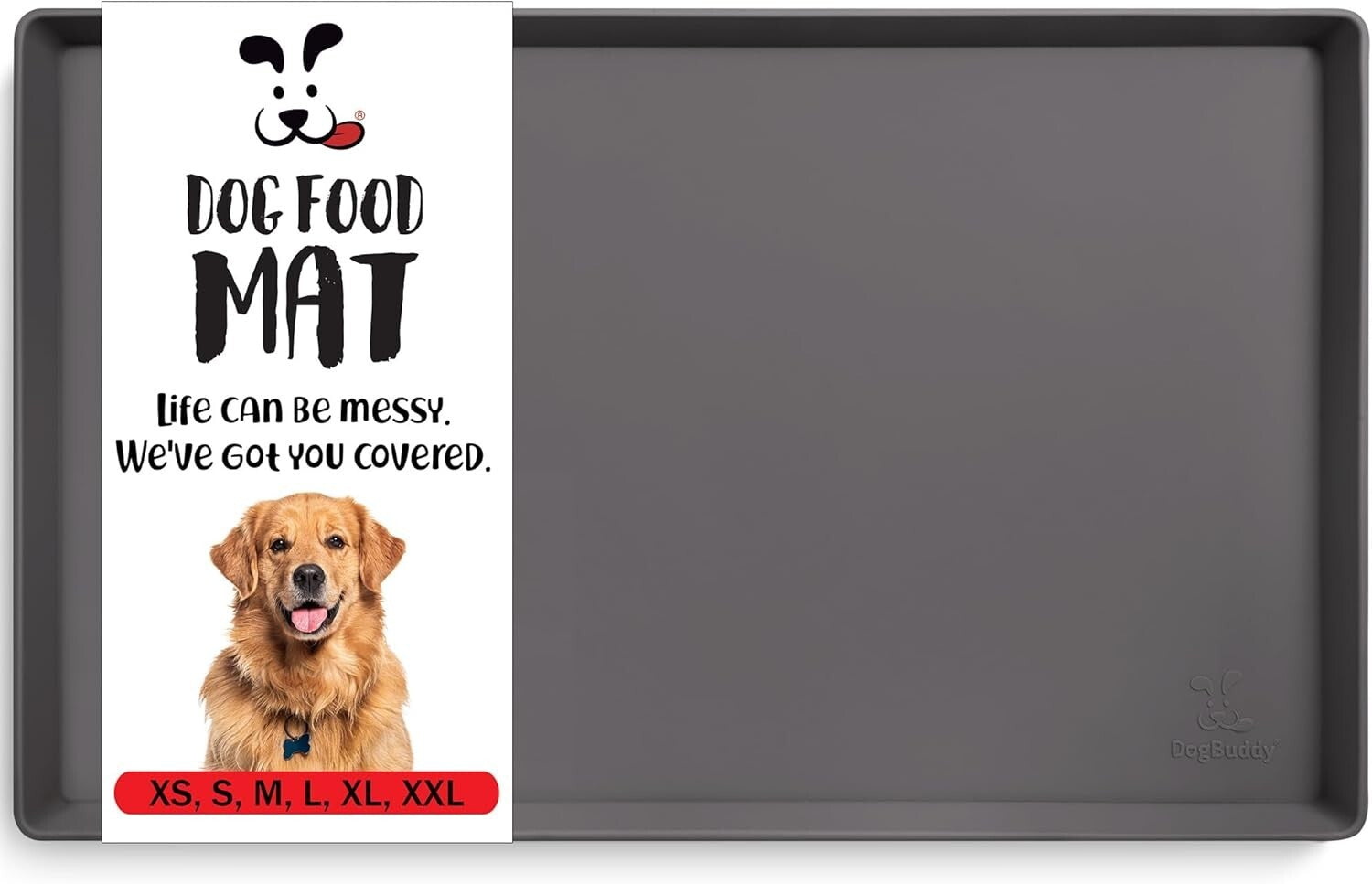 Extra-Large 28" x 18" Dog Food Mat - Waterproof & Chemical-Free, Shadow Color