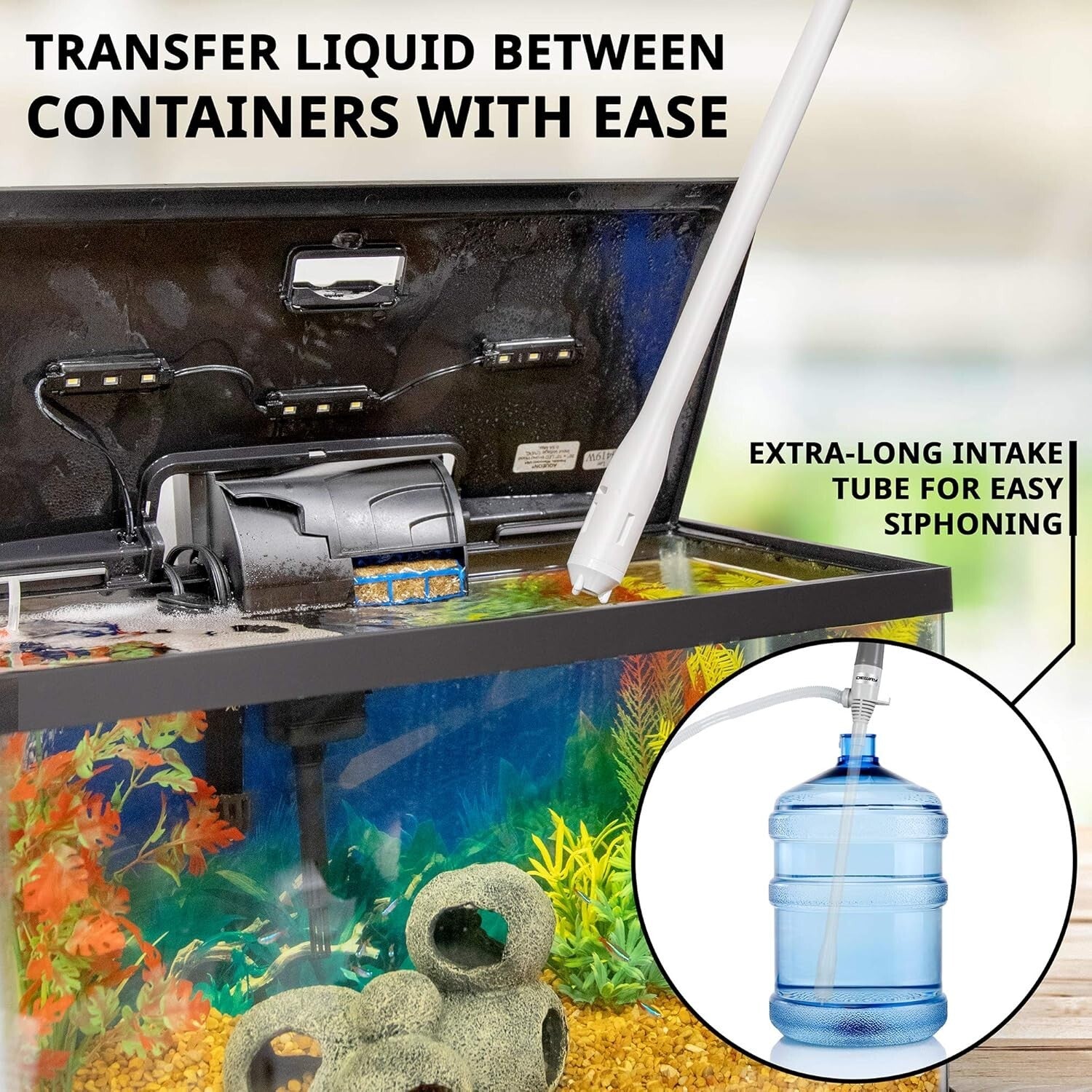 D Battery Powered Fuel Transfer Pump – Fast 2.4 Gallons Per Minute with Nozzle